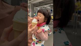 Cutest Baby Tries Ice Cream For The First Time Funniest Reaction shorts [upl. by Milas]