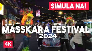 MASSKARA FESTIVAL 2024 Torch Parade amp Trike on lights  BACOLOD CITY 🇵🇭  Food Kiosks WALK 4K 60fps [upl. by Fleur]