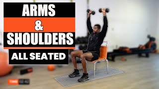 5 Minute Arm amp Shoulder Chair Workout With Weights  NO EXCUSES [upl. by Rattray]