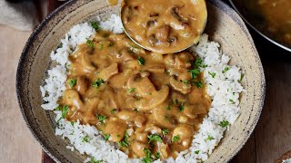 The Best Mushroom Stroganoff Recipe You Wont Believe Its Vegan [upl. by Tansy146]