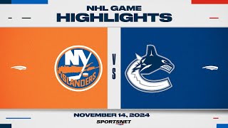 NHL Highlights  Islanders vs Canucks  November 14 2024 [upl. by Bahner206]