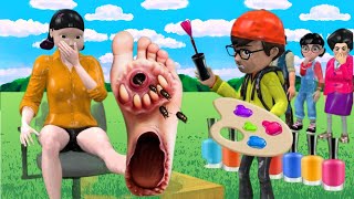 Scary Teacher 3D vs Squid Game Feet Treatment with Doll and Granny or Error 5 Times Challenge [upl. by Kimberli]