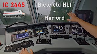 Der Regen peitscht  IC 2445 Bielefeld Hbf  Herford  Führerstandsmitfahrt  BR 1465  4K [upl. by Kynan]