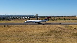 Embraer ERJ 135 LR departing from Pietermaritzburg Airport to OR Tambo int JHB runway 34 [upl. by Sadonia]