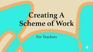 HOW To Create A SCHEME OF WORK  All Subjects especially DRAMA [upl. by Gombach]