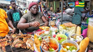 Mouthwatering Traditional West African street food tour lomé Togo 🇹🇬 west Africa 🌍 [upl. by Arretal]