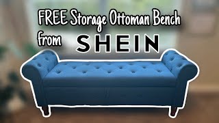 Unboxing and Assembling My FREE Storage Ottoman Bench from SHEIN Game 🛋️📦 [upl. by Shep]