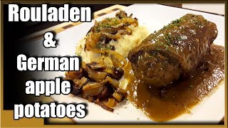 how to make beef rouladen  beef roulade and german apple potatoes [upl. by Ronal577]