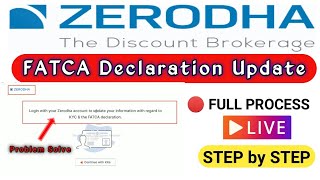 FATCA DECLARATION FORM ZERODHA🔴HOW TO COMPLETE FATCA FORM ZERODHA 🔴FATCA UPDATE IN ZERODHA FATCA [upl. by Claiborn]