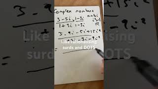 Complex numbers with Real denominator a  bi maths alevelmaths furthermaths complexnumbers [upl. by Linker]