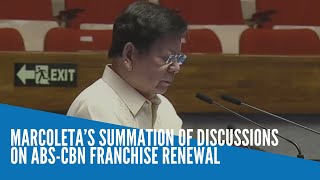 Marcoleta’s summation of discussions on ABSCBN franchise renewal [upl. by Ayrolg778]