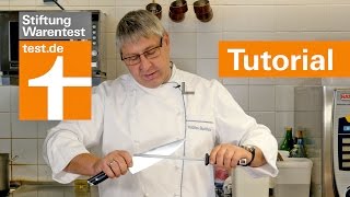 Tutorial Kochmesser richtig schärfen mit Wetzstahl amp Messerpflege [upl. by Chae]