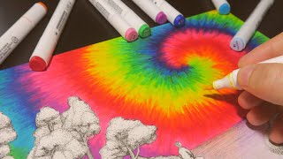 I try drawing TIE DYE this is colorful [upl. by Wadlinger]