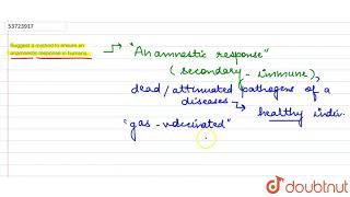 Suggest a method to ensure an anamnestic response in humans  12  HUMAN HEALTH AND DISEASE  B [upl. by Eibur]