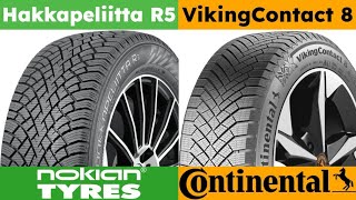 Nokian Hakkapeliitta R5 vs Continental VikingContact 8 [upl. by Granniah71]