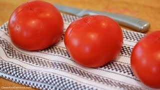 How To Peel amp Seed A Tomato  CleanampDelicious [upl. by Georgetta]