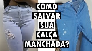 DIY CUSTOMIZAR O JEANS MANCHADO DE ÁGUA SANITÁRIA por Lorena Rodarte [upl. by Ecnerol]