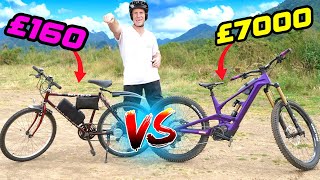 CHEAP DIY ELECTRIC MTB VS PREMIUM £7000 EBIKE [upl. by Ylesara]