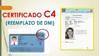 Cómo tramitar el Certificado C4 Certificado de DNI  Reniec por Internet [upl. by Woll]