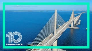 Hurricane Elsa live Gusty winds at the Sunshine Skyway Bridge [upl. by Enilarak]