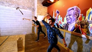 Competitive axe throwing in Chicago [upl. by Petronella]