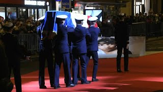 Josephine Bakers cenotaph carried into Pariss Pantheon before ceremony  AFP [upl. by Emmalee724]