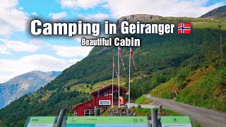 CAMPING in Geiranger Norway 🇧🇻 Cabin in Geiranger Hole hytter Norway Travel VlogAnaly MC [upl. by Nollahp852]