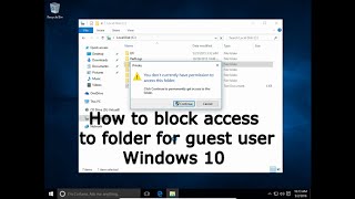 How to block access to folder for guest user Windows 10 [upl. by Ecnahc]