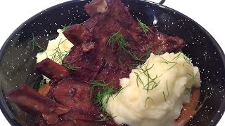 Costillas de cerdo estofadas al vino tinto con eneldo en olla rápida [upl. by Yeo]