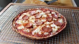 Cauliflower Pizza Crust Recipe  Cauliflower Pizza quotDoughquot Recipe [upl. by Ecnadnac]