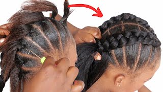 😱 Easy Crochet Braids Hairstyle For Beginners  Two Crochet Braid Hairstyle  Nkemjeffrey [upl. by Eitirahc134]