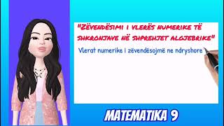 quotZëvendësimi i vlerës numerike të shkronjave në shprehjet algjebrikequot MATEMATIKA 9 [upl. by Xet]