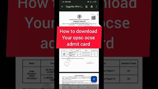 How To Download Opsc Admit Card  Opsc Civil Services Admit Card Download  Opsc OAS Admit Card [upl. by Kcirdet]