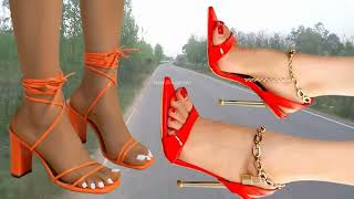 party 🎉 wear full colourful💝 fashionable high heel 👠 sandal footweartrending hillviral new [upl. by Nosreh]