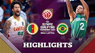 Cameroon 🇨🇲 beat Brazil 🇧🇷 in a thriller both qualify for semis  Highlights  FIBA OQT 2024 Latvia [upl. by Carrol283]