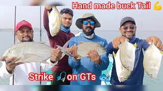 Hand Made Buck Tail Strikes 🎣On GTs🎣fishing fishfishingtips chennaifishing n4fishing fish [upl. by Nwahsyar]