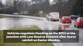 Flooding in Keswick on the B1113 [upl. by Aldous482]