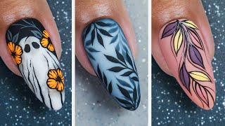 New Nail Art Ideas 2023 tutorial  Amazing Fall Nail Art [upl. by Elvia]