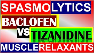 Tizanidine and Baclofen Spasmolytics Skeletal Muscle Relaxants Comparison Pharmacology [upl. by Felise232]