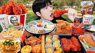 ASMR MUKBANG  직접 만든 치즈 불닭볶음면 양념치킨 김밥 치즈스틱 먹방 FRIED CHICKEN AND FIRE NOODLES [upl. by Ettezel]