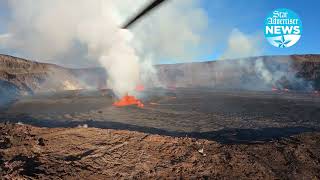 RAW Aerial view of lava within Halemaumau crater [upl. by Akirdnwahs262]