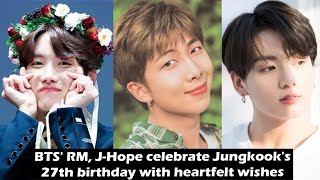 BTS RM JHope celebrate Jungkooks 27th birthday with heartfelt wishes [upl. by Arad]