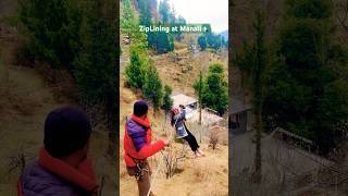 Craziest ZipLine in Manali Kullu adventure zipline kullumanali funnymoments trending shorts [upl. by Aara]