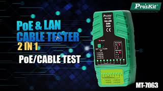 ProsKit MT7063 PoE amp LAN Cable Tester [upl. by Frazer]