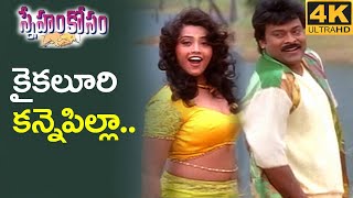 Kaikailuri Kanne Pilla 4k Video Song Sneham Kosam Chiranjeevi Meena 4k remastered 4kvideosong [upl. by Ratcliffe]