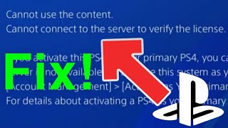 PS4 Cannot use the content cannot connect to the server to verify the license HOW TO FIX [upl. by Fujio]