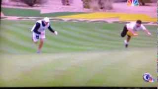 Best caddy race yet  16th hole  Waste Management Phoenix Open [upl. by Eltsirk]