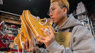 Process of Customizing Converse into a Luxury Leather Sneakers Korean Custom Artisan [upl. by Munafo]