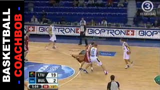 Lithuania Pick and Roll Offense 2005 [upl. by Akcirred]