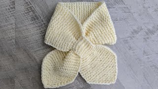 Easy Keyhole PullThrough Knit Scarf for Beginners [upl. by Sanger720]